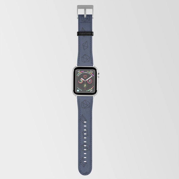 Navy Blue and Black Gems Pattern Apple Watch Band