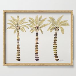 Mediterranean Palm Trees – Gold Palette Serving Tray