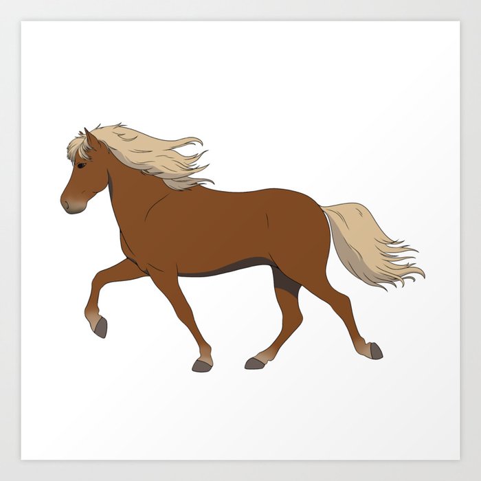 Brown Icelandic Horse Art Print