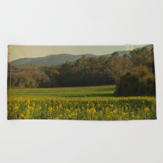 Once Upon a Time a Field of Flowers Beach Towel
