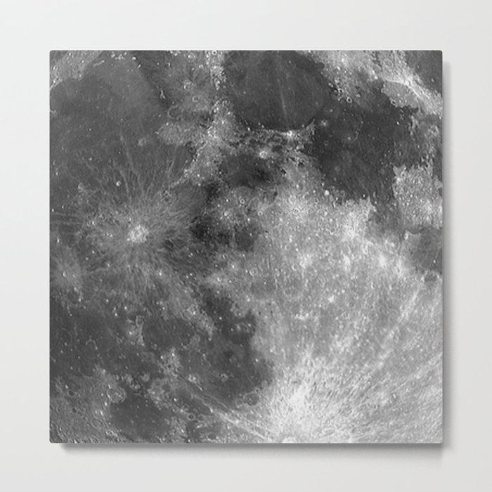 Black & White Moon Metal Print