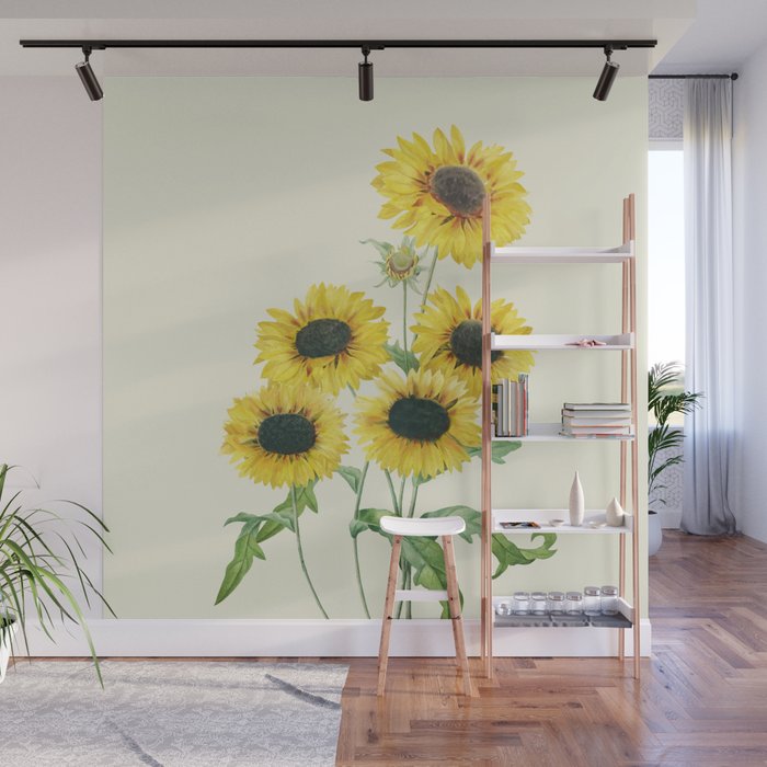 Non woven Wall Mural Photo Wallpaper Poster Picture Image Sunflowers 
