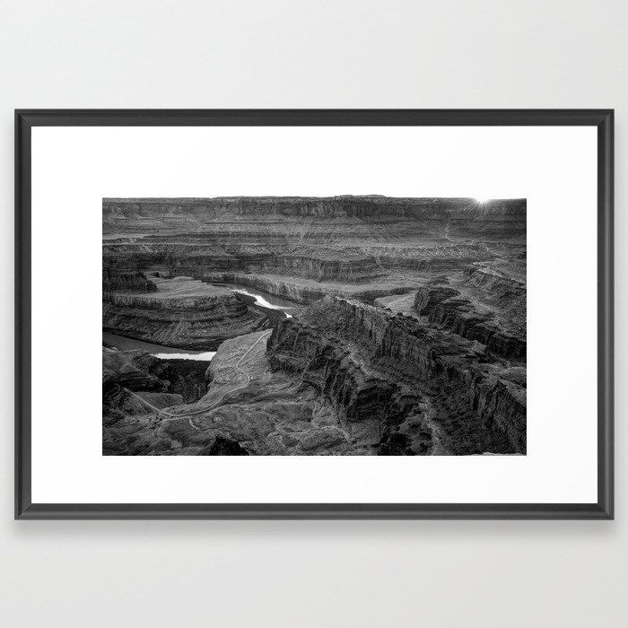 Dead Horse Point State Park Monochrome Landscape Framed Art Print