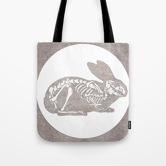 In which a rabbits anatomy is observable Tote Bag