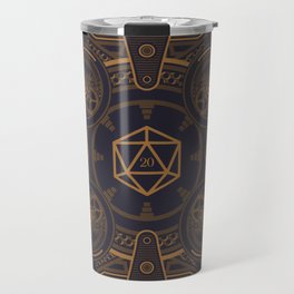 Mechanical Steampunk D20 Dice of the Game Master Tabletop RPG Gaming Travel Mug