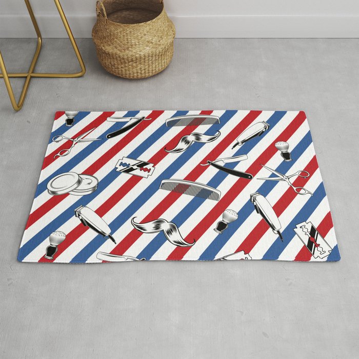 Barber Shop Pattern Rug By Carlitov