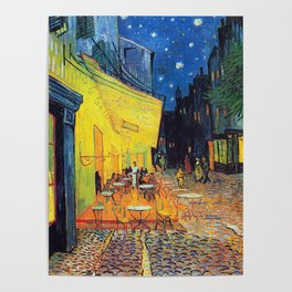 Vincent Van Gogh - Cafe Terrace at Night (new color edit) Poster