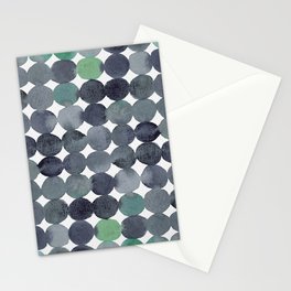 Dots pattern - grey and green Stationery Card