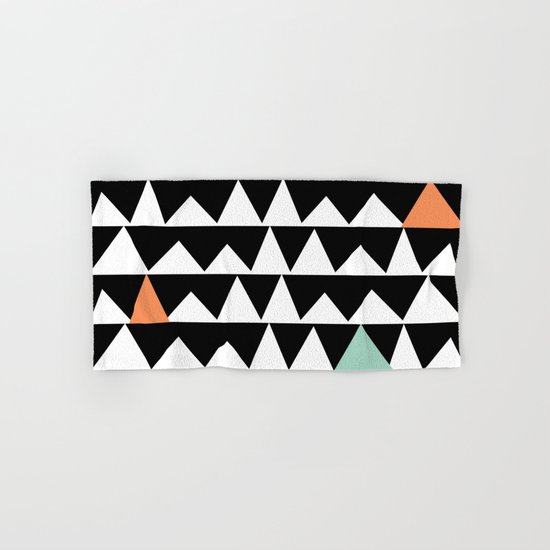 Tribal Triangles, Geometric Aztec Andes Pattern Hand & Bath Towel