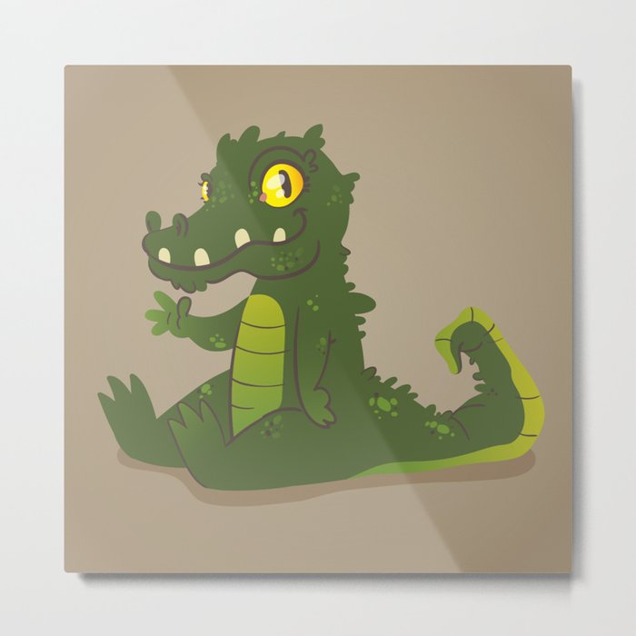 Baby Crocodile Metal Print