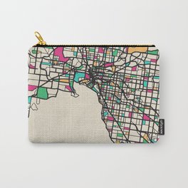 Colorful City Maps: Melbourne, Australia Carry-All Pouch | Victorian, Colorful, Street, Australia, Melbournemap, Urban, Aussie, Graphicdesign, Travel, Melbourne 