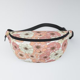 peach and rose pink floral poppy floral arrangements Fanny Pack