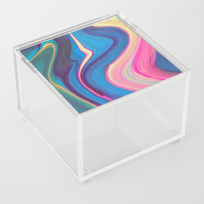 Abstract Aesthetic Y2K Marble Swirl Colorful Acrylic Box