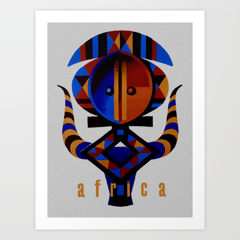 African Tribal Retro FRAMED ART PRINT Picture Poster Artwork