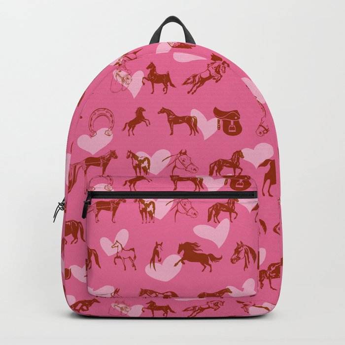 I LOVE HORSES - Pink Backpack