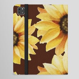 Sunflower blossom pattern vintage floral iPad Folio Case