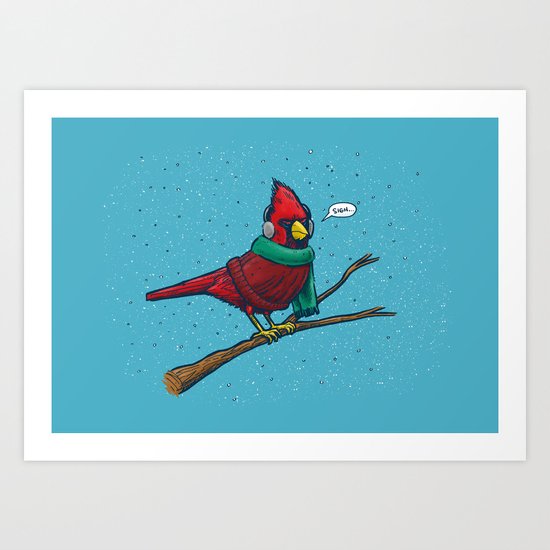 Annoyed IL Birds: The Cardinal Art Print