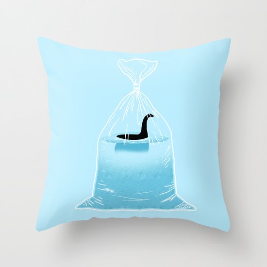 Loch Ness Golden Fish Throw Pillow