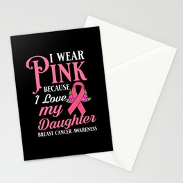 Breast Cancer Ribbon Awareness Pink Quote Stationery Card