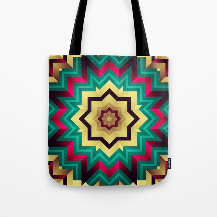 Geometric kaleidoscope with star shapes Tote Bag by thea walstra
