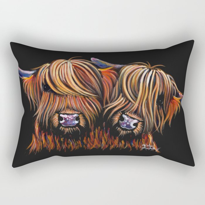 Scottish Highland Cows ' PALS ' by Shirley MacArthur Rectangular Pillow