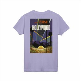 Hollywood California Vintage Travel Poster Kids T Shirt