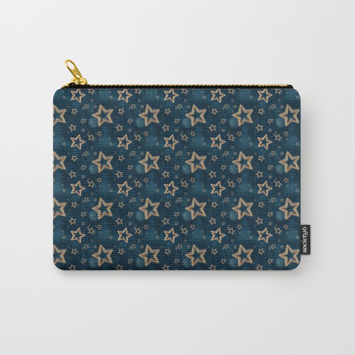Gold Stars on Navy Blue Carry-All Pouch