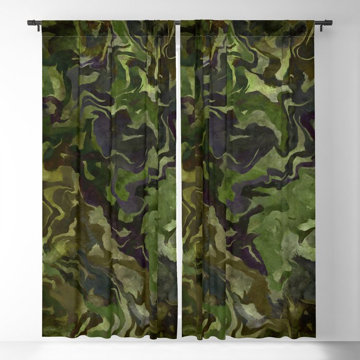 Jungle Marble - Green Blackout Curtain