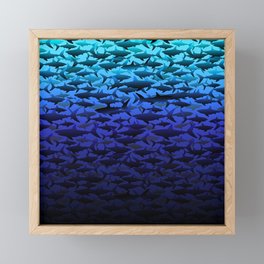 Sharks In The Deep Blue.. Framed Mini Art Print