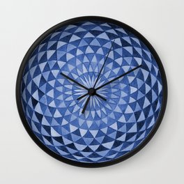 Watercolor Sacred Geometry Blue Mandala Torus Wall Clock