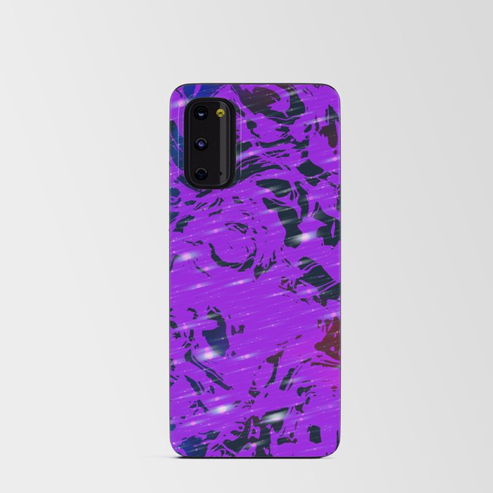 Purple print with black wavy shapes Android Card Case