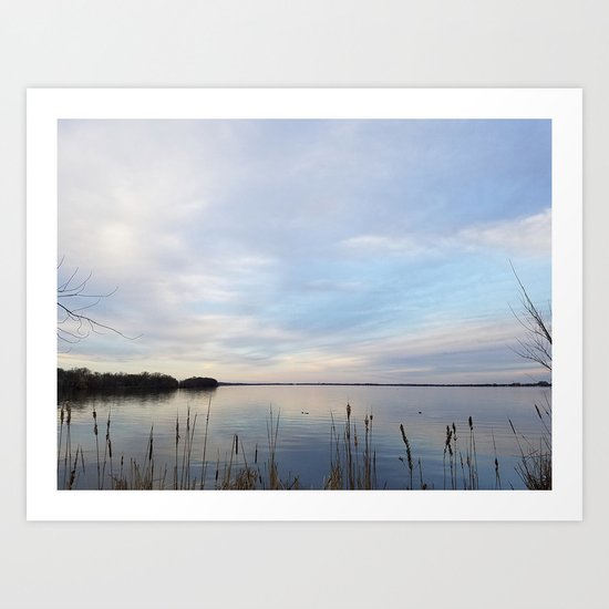 Twilight Serenity - Clouds and reflections on University Bay Art Print