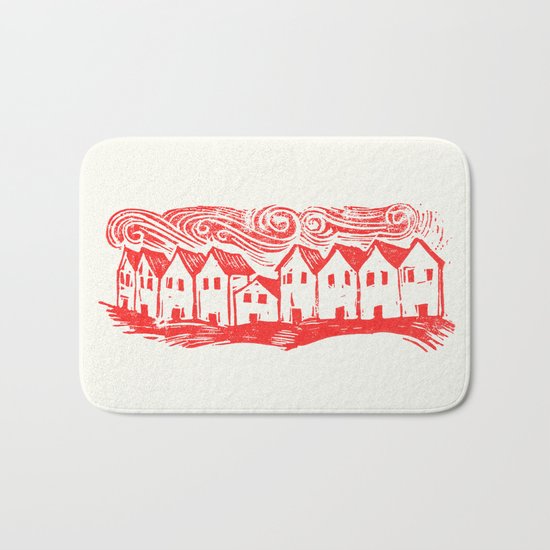 Sad Row (Red) Bath Mat