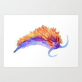 Fiery nudibranch Art Print