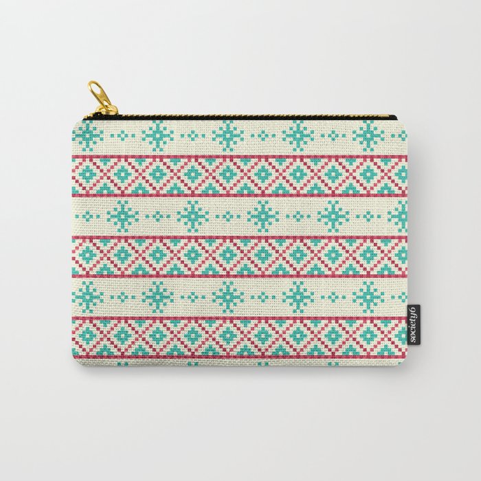 Christmas Pattern Knitted Retro Snowflake Carry-All Pouch