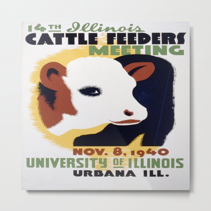 Vintage poster - 14th Illinois Cattle Feeders Meeting Metal Print