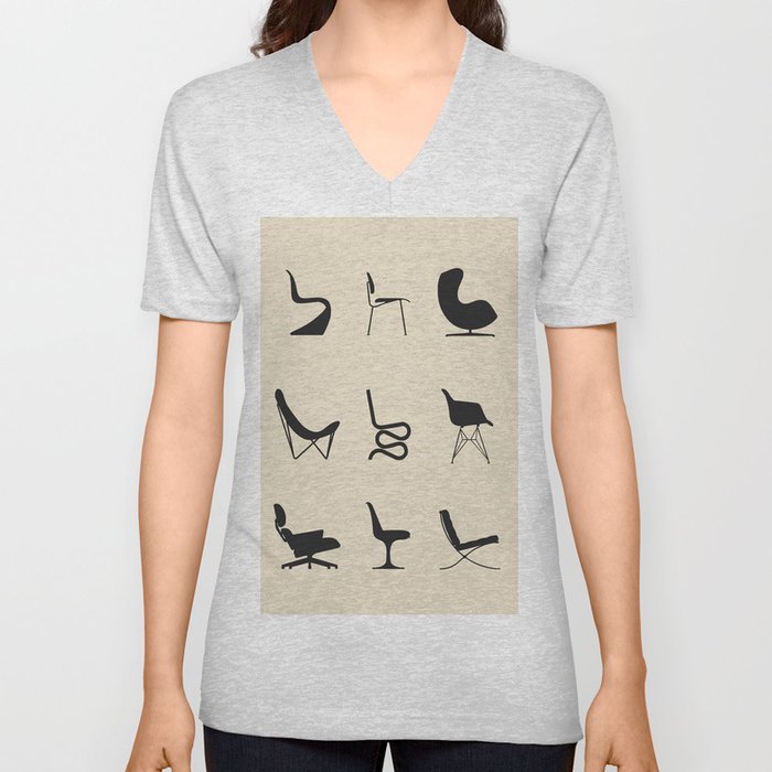 Iconic Chairs Abstract  V Neck T Shirt