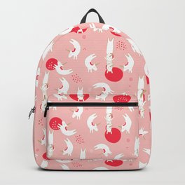 Cute unicorn & red balloon on circus track  Backpack