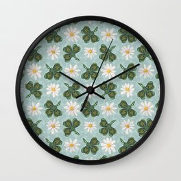 Clovers and Daisies Wall Clock