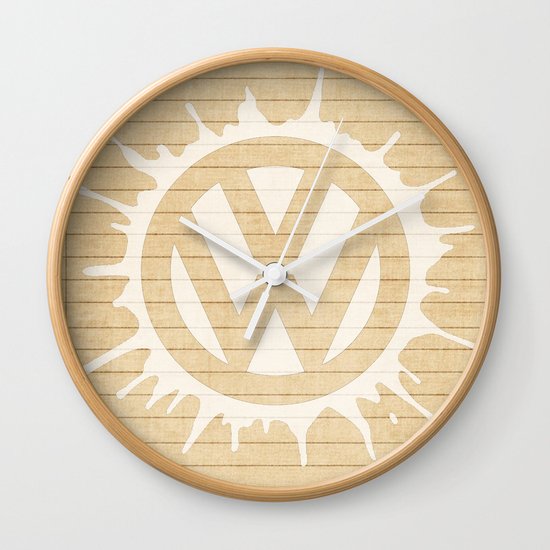 splat in white Wall Clock
