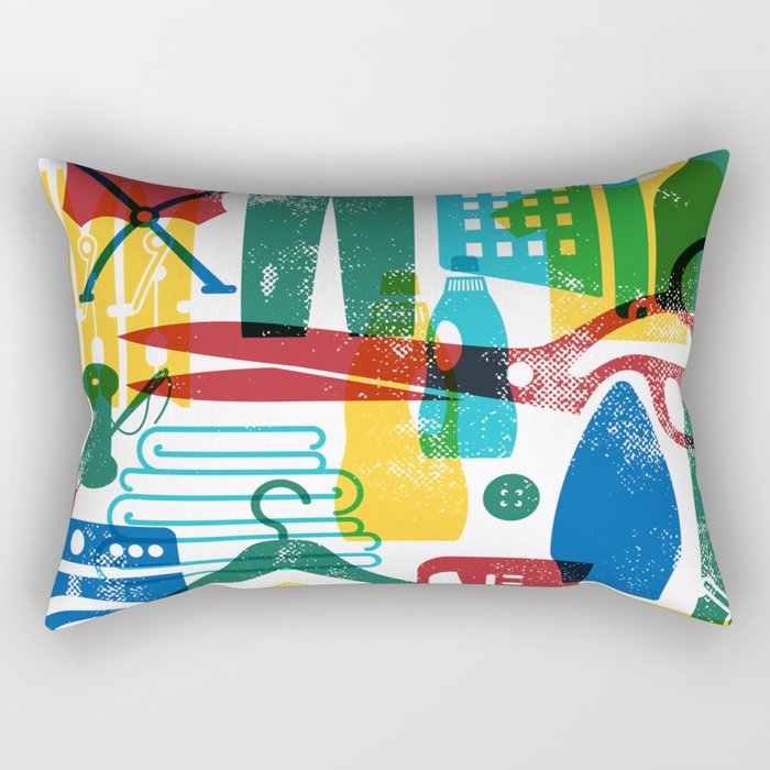 Laundry Art Fiesta Bright Colors Rectangular Pillow