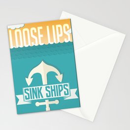 Loose Lips Sink Ships. Stationery Cards