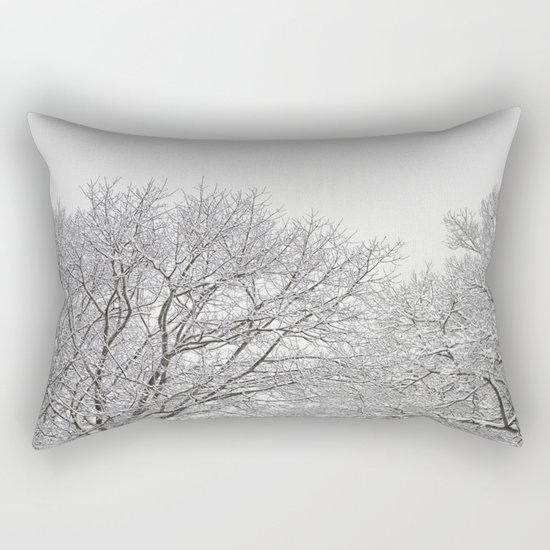 Snow covered tree tops Rectangular Pillow