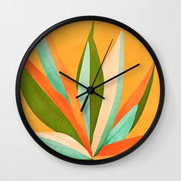 Summer Cactus Botanical Painting Wall Clock