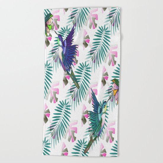 Hummingbird Paradise Beach Towel