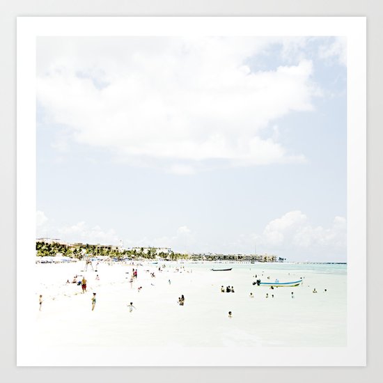 White Waves Beach Art Print
