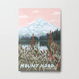 Mount Hood National Park Poster, Portland Oregon, Pacific Northwest, Vintage Retro Travel Poster Metal Print | Curated, Mount Hood, Mountain, Mountains, Pacific, Vintage, Forest, Washington, Park, Northwest 