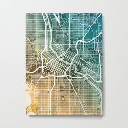 Minneapolis Minnesota City Map Metal Print