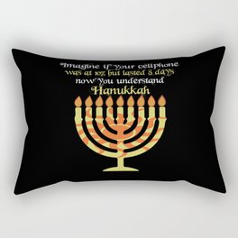 Imagine Your Cellphone Hanukkah Candle Menorah Rectangular Pillow