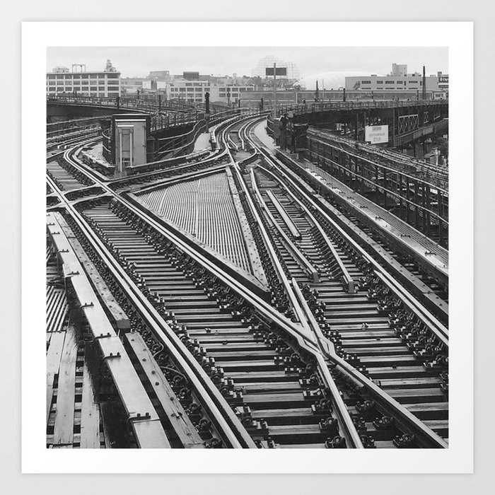 Railroad Tracks Queens New York Art Print